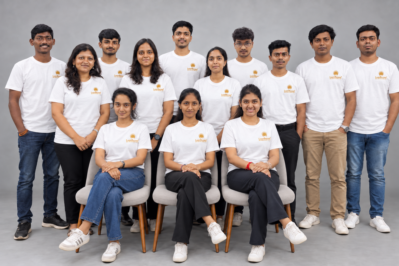 LoanBazaar team in a studio group portrait